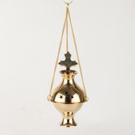 Hängendes Räuchergefäß aus Messing – Kreuz