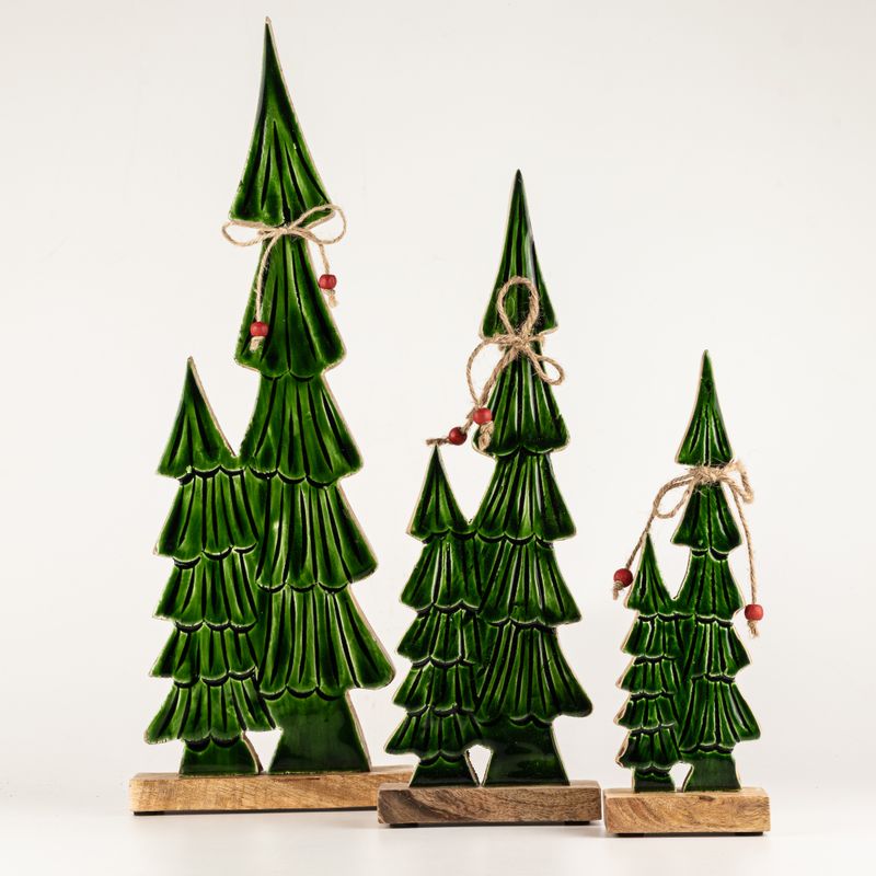Lost in the Forest – Klein – Emaillierte Zwillingsbäume – (25 x 8 x 2,5 cm)