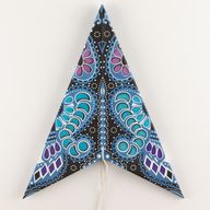 Sternlampe – Pfau, Lila & Petrol, fünfzackig – 60 cm