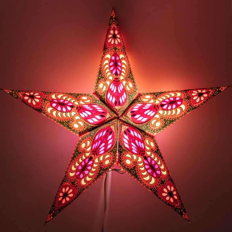 Sternenlampe - Fire Festival, fünfzackig - 60 cm