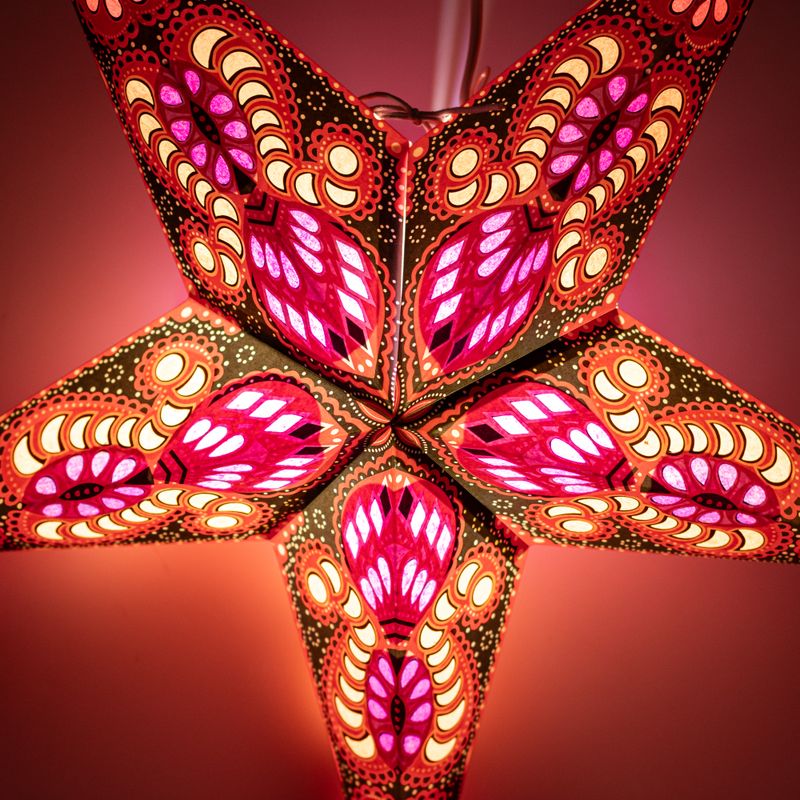 Sternenlampe - Fire Festival, fünfzackig - 60 cm