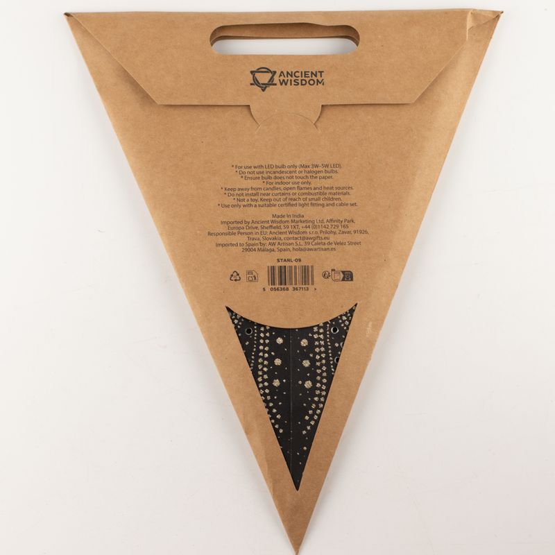 Sternlampe – Schwarzes Nordlicht, sieben Zacken – 60 cm