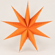 Sternlampe – Orangefarbene Lichter, neun Zacken – 45 cm