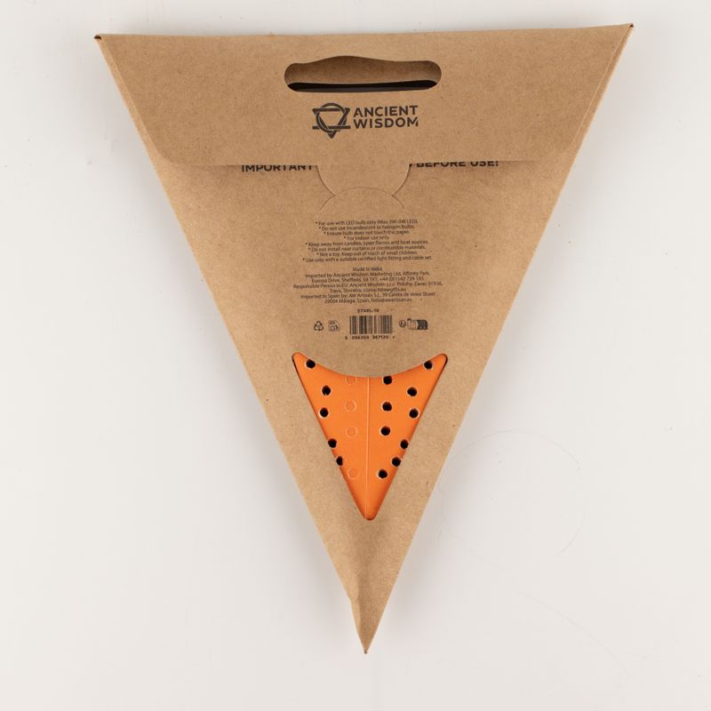Sternlampe – Orangefarbene Lichter, neun Zacken – 45 cm