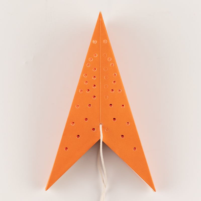 Sternlampe – Orangefarbene Lichter, neun Zacken – 45 cm