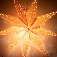 Sternlampe – Orangefarbene Lichter, neun Zacken – 45 cm