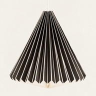 Lampenschirm aus Papier in Kegelform mit geometrischem Muster