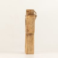 Kleiner Schutzengel aus Mangoholz mit Heiligenschein – weiße Emaille