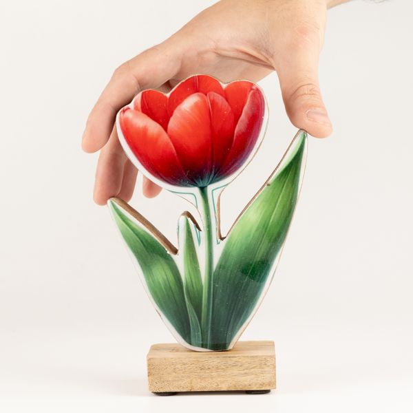 Holz-Zimmerpflanze – Mittelgroße Tulpe