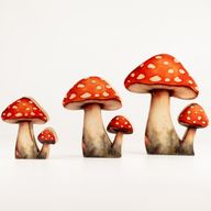 Deko-Pilz aus Holz – Mini Redcap