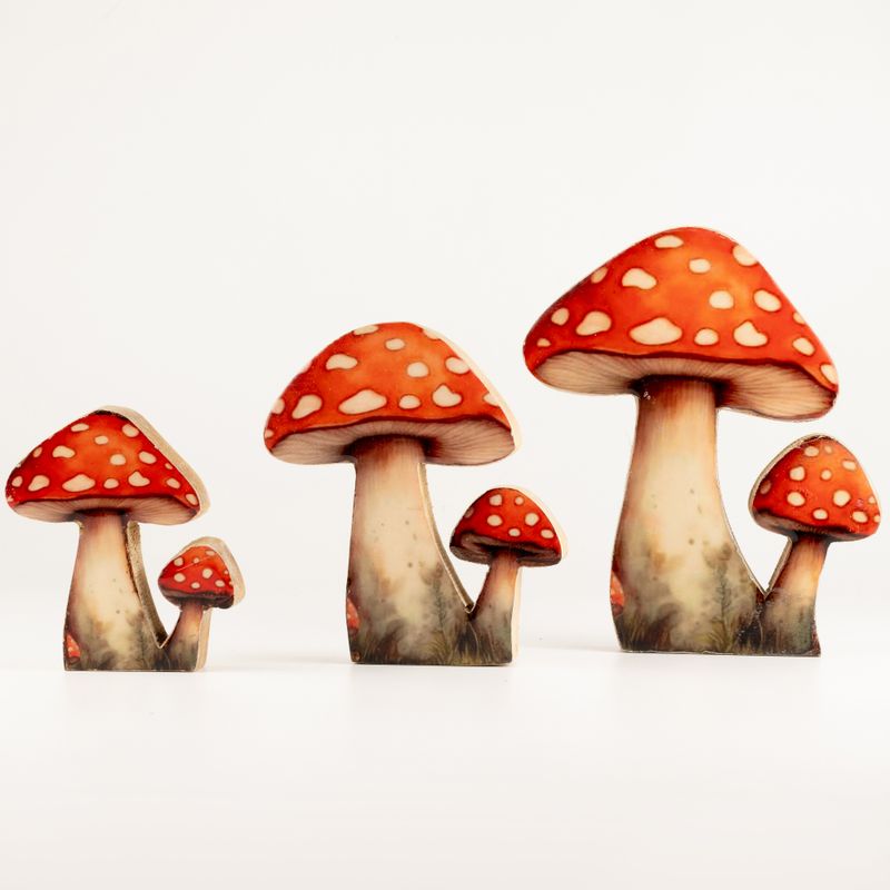Deko-Pilz aus Holz – Großer Fliegenpilz