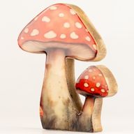 Deko-Pilz aus Holz – Großer Fliegenpilz