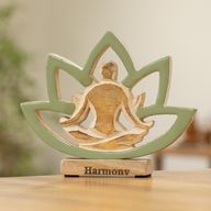 Yoga-Figur aus Holz – Lotusblüte – Salbei – Harmonie