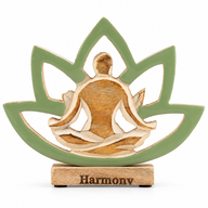 Yoga-Figur aus Holz – Lotusblüte – Salbei – Harmonie