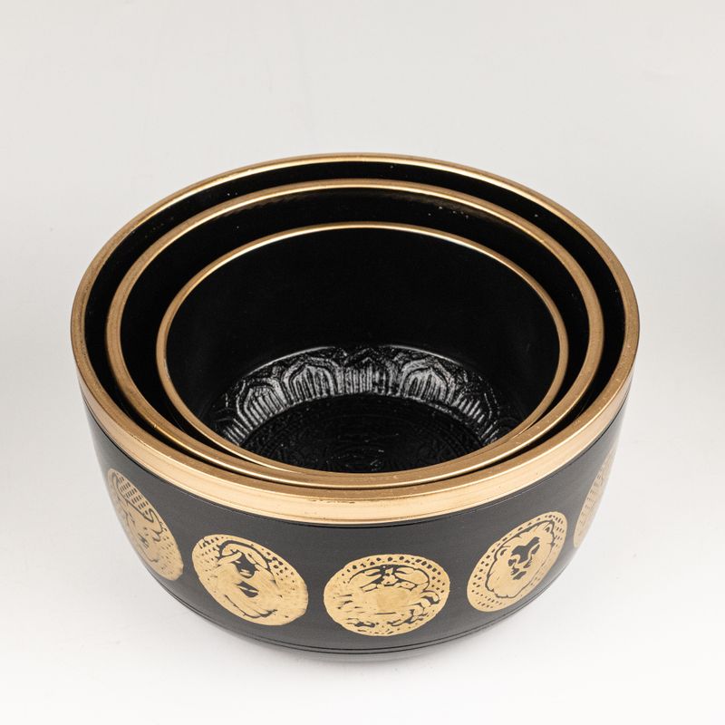 Schwarze Zodiak-Schalen – 3er-Set – 15cm, 19cm, 20cm