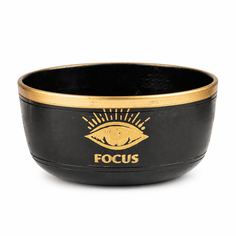 FOCUS – Schwarzes Klangschalen-Set – 15x7,5cm