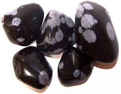Große Trommelsteine - Obsidian Schneeflocke