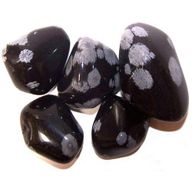 Große Trommelsteine - Obsidian Schneeflocke