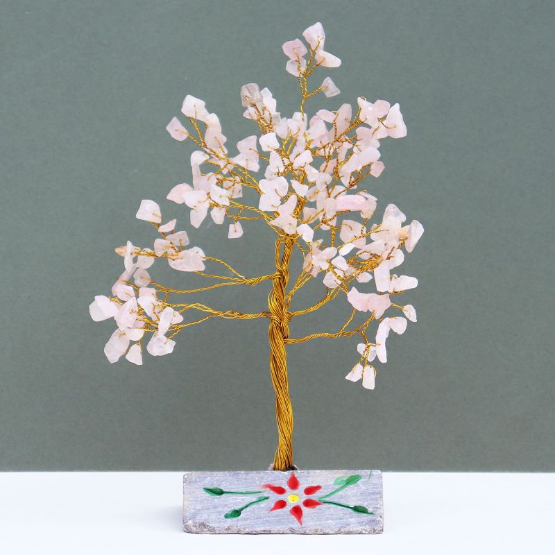 Indische Edelsteinbäume Rosenquarz - 160Steine