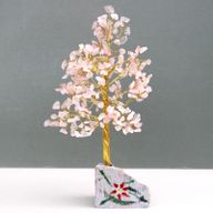 Indische Edelsteinbäume Rosenquarz - 320Steine