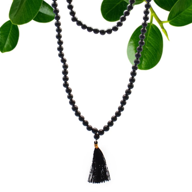 108 Perlen Malas- Schwarzer Achat