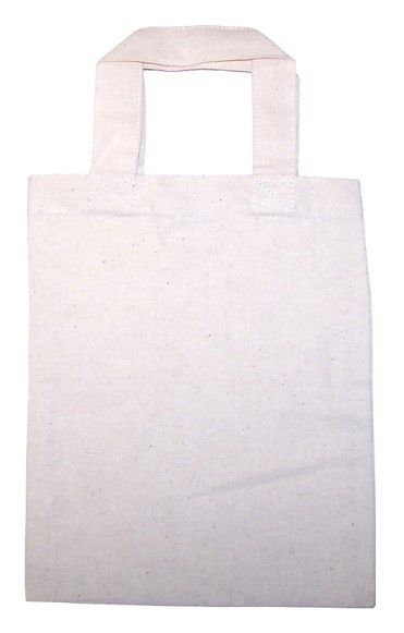 Kleine Baumwolltasche mit kurzen Henkeln 20x25