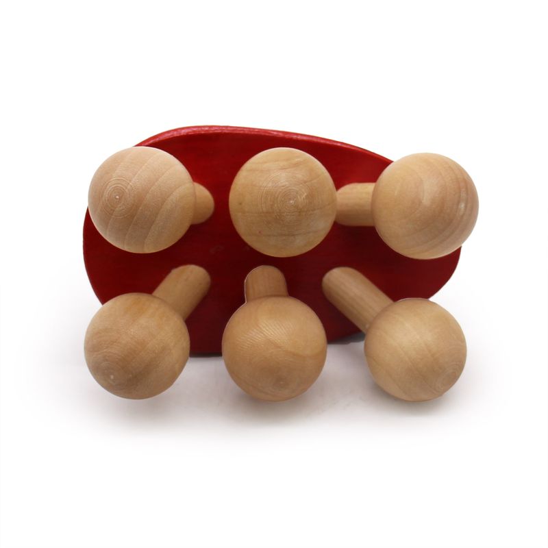 Massagezubehör aus Holz Marienkäfer-Massageroller