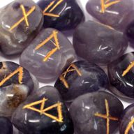 Indische Runen im Beutel - Amethyst