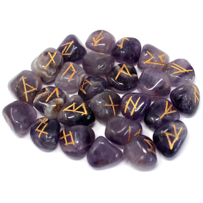 Indische Runen im Beutel - Amethyst