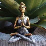 Yoga Lady Figur -  Bronze & Silver 24cm