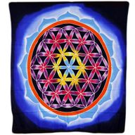 Batikwandtücher aus Bali Blume des Lebens und der Liebe 107x103cm