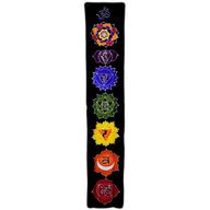 Batikwandtücher aus Bali Chakra-Banner - Schwarz 183x35cm