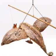 Kokosnuss-Drachenmobiles naturfarben 37cm