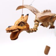 Kokosnuss-Drachenmobiles naturfarben 37cm