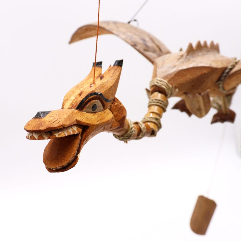 Kokosnuss-Drachenmobiles naturfarben 37cm