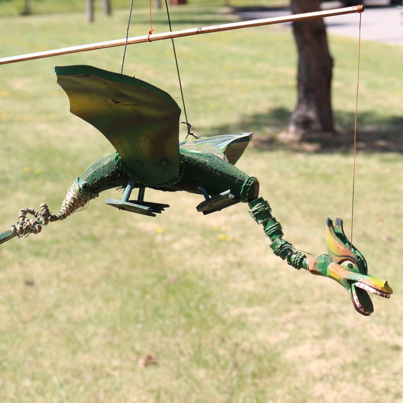 Kokosnuss-Drachenmobiles grün 37cm