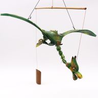 Kokosnuss-Drachenmobiles grün 37cm
