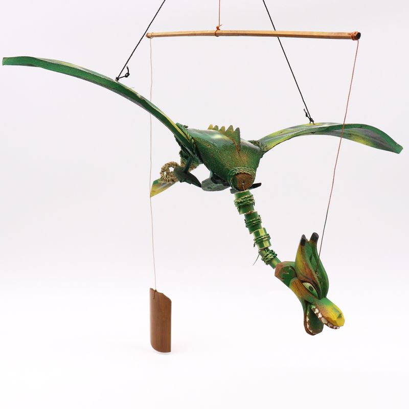 Kokosnuss-Drachenmobiles grün 37cm