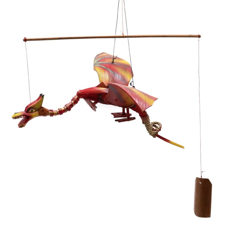Kokosnuss-Drachenmobiles rot 37cm