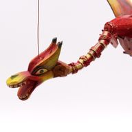 Kokosnuss-Drachenmobiles rot 37cm