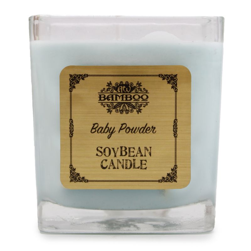 Sojawachskerze in Glas "Babypuder"