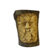 Geschnitzte Baumstämme kl. Green Men 16x11x5cm