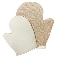 Massage- & Exfolierartikel Jutefäustlinge - braun (hinten weiß)