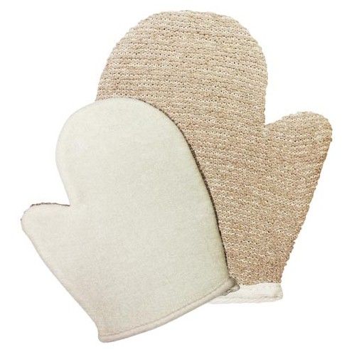 Massage- & Exfolierartikel Jutefäustlinge - braun (hinten weiß)
