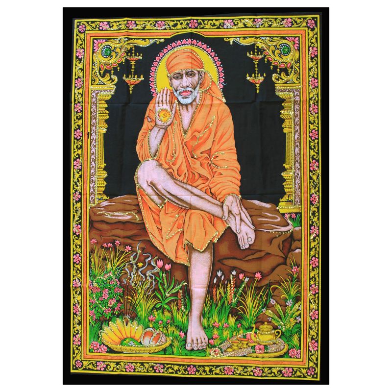 Indische Baumwollwandtücher Sai Baba