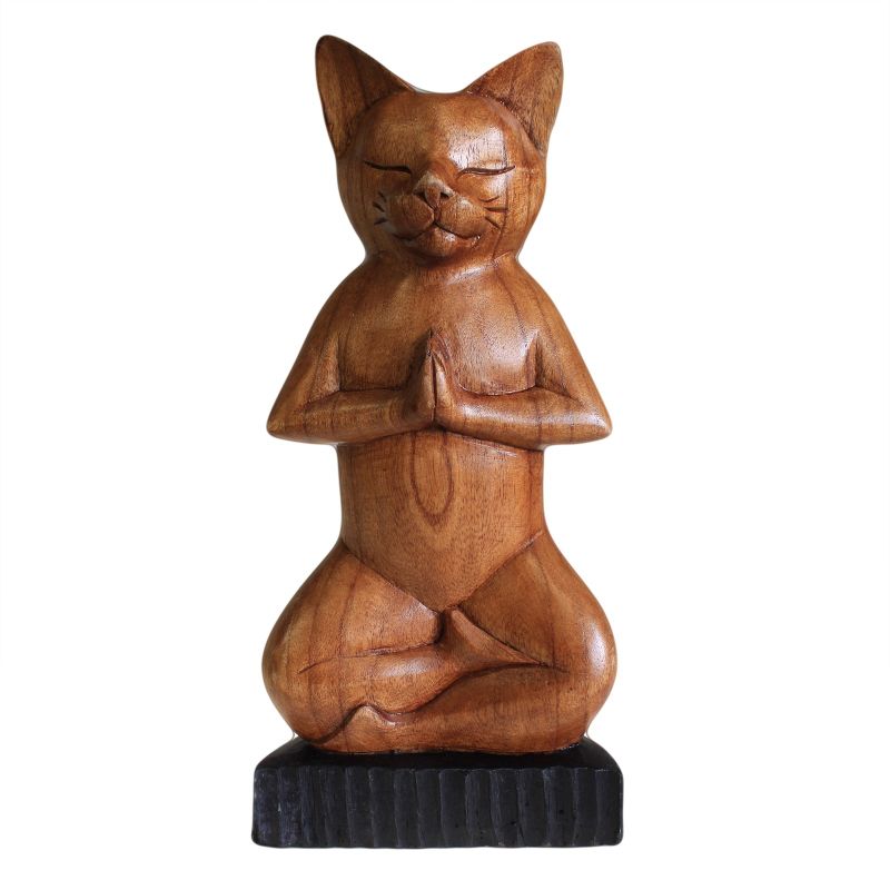 Yogakatzen aus Holz Lotusposition