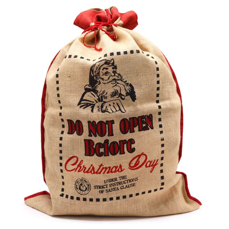 Jute-Weihnachtssack-Do not open before