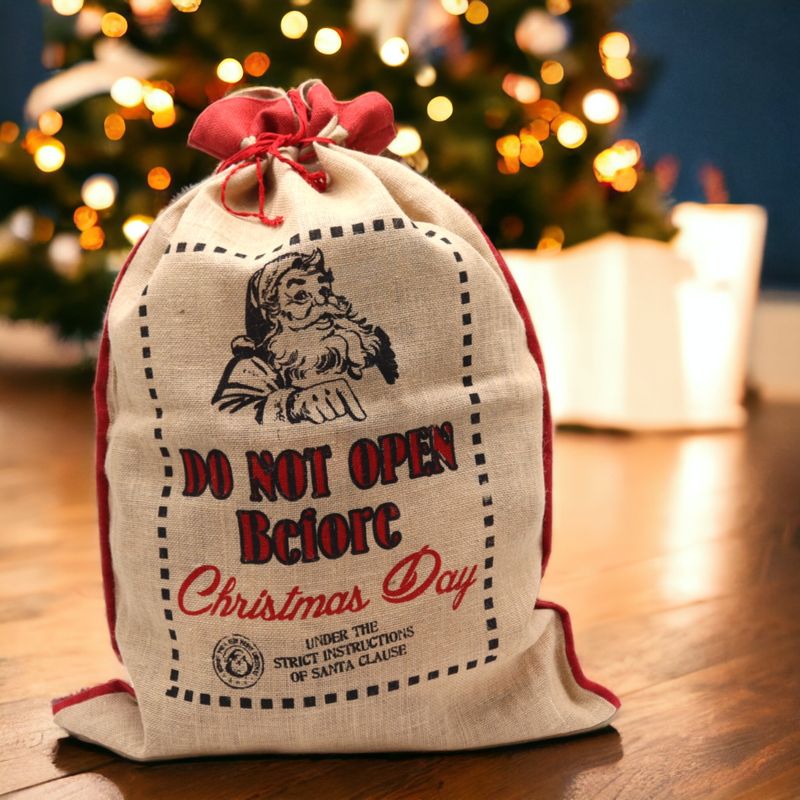 Jute-Weihnachtssack-Do not open before