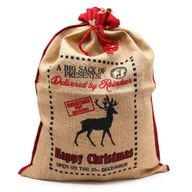 Jute-Weihnachtssack - Delivered By Reindeer