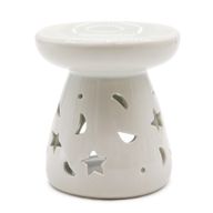 Klassische Weiße Duftlampe "Sterne & Mond" (groß)